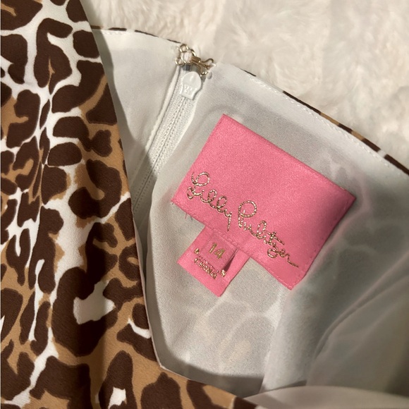 LILLY PULITZER Lila Long Sleeve Dress Cheetah in my favorite spot color. Size14 - Picture 2 of 4